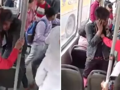 Delhi Bus Turns Into A WWE Arena While Passengers Punch, Slap, And Kick Pickpockets