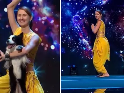 During Romania Got Talent, A Woman Dances With Her Dog To The Song 'Jai Ho' By A R Rahman