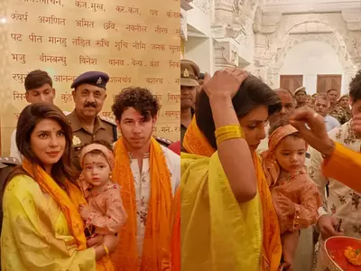 Priyanka Chopra With Husband Nick Jonas And Daughter Maltie Visit Ayodhya Temple, See Pics