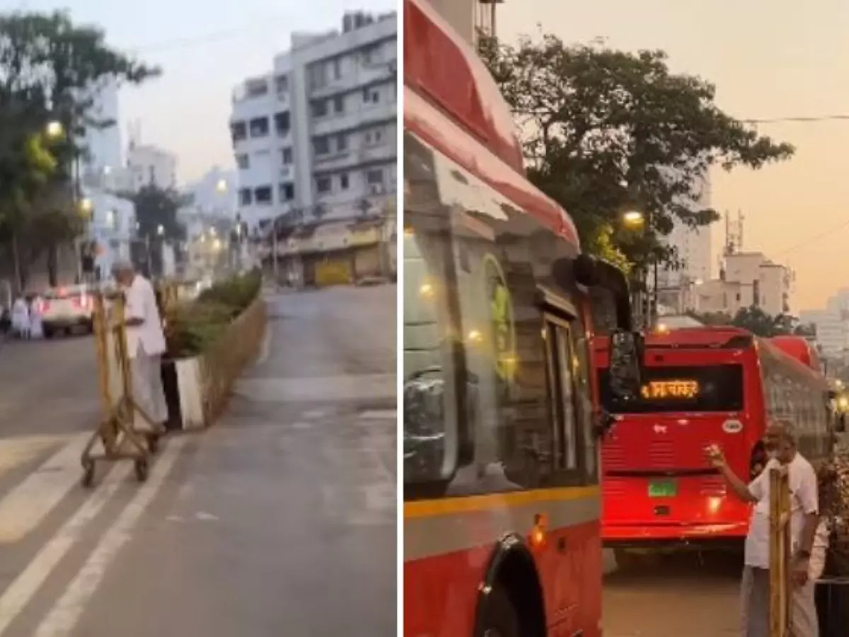 In A Heartwarming Video, An Elderly Man Distributes Biscuits To Bus Drivers In Mumbai