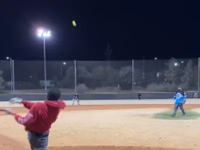 Man Hits Perfect Baseball, Landing On Police Car