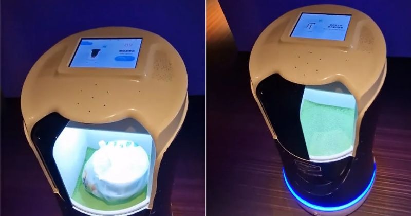 Robot Brings Cuisine To Travel Vlogger's Hotel Room In China