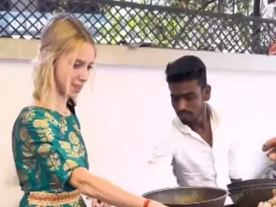 The Internet Is Buzzing Over Video Of Russian Girl Selling Vegetables In India