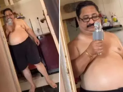 The Internet Wants To Know What This Desi Dad Does For His Tummy Glowing Skin