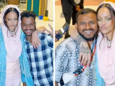 Rihanna Tells Her Security To Back Off, Happily Poses With Indian Paparazzi At Jamnagar Airport after performing at Anant Ambani and Radhika Merchant's cocktail party