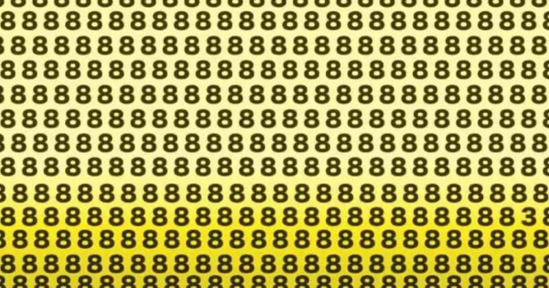 Optical Illusion: Find The Hidden Number 3 Among 8's In 7 Seconds