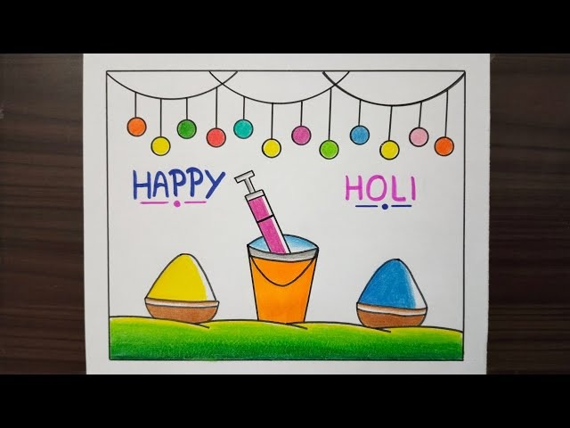 Easy Drawing on Holi 2021/How to Draw Holi Festival Poster/Holi Drawing/Pichkari  Drawing byArtStudio - YouTube | Holi drawing, Holi painting, Easy drawings