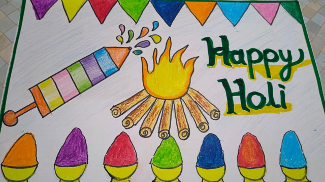 How to draw Holi Festival sketch step by step for holi special drawing (144  ) - video Dailymotion