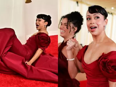 Red Carpet Oops At Oscars 2024: Actress Liza Koshy Takes A Sit-Down Pose After Tumble