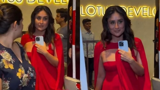 Kareena Kapoor paints the town red in her fiery cape gown