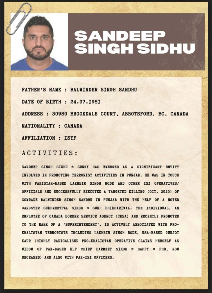 Who is Sandeep Singh Sidhu, the Canada border police official named by
