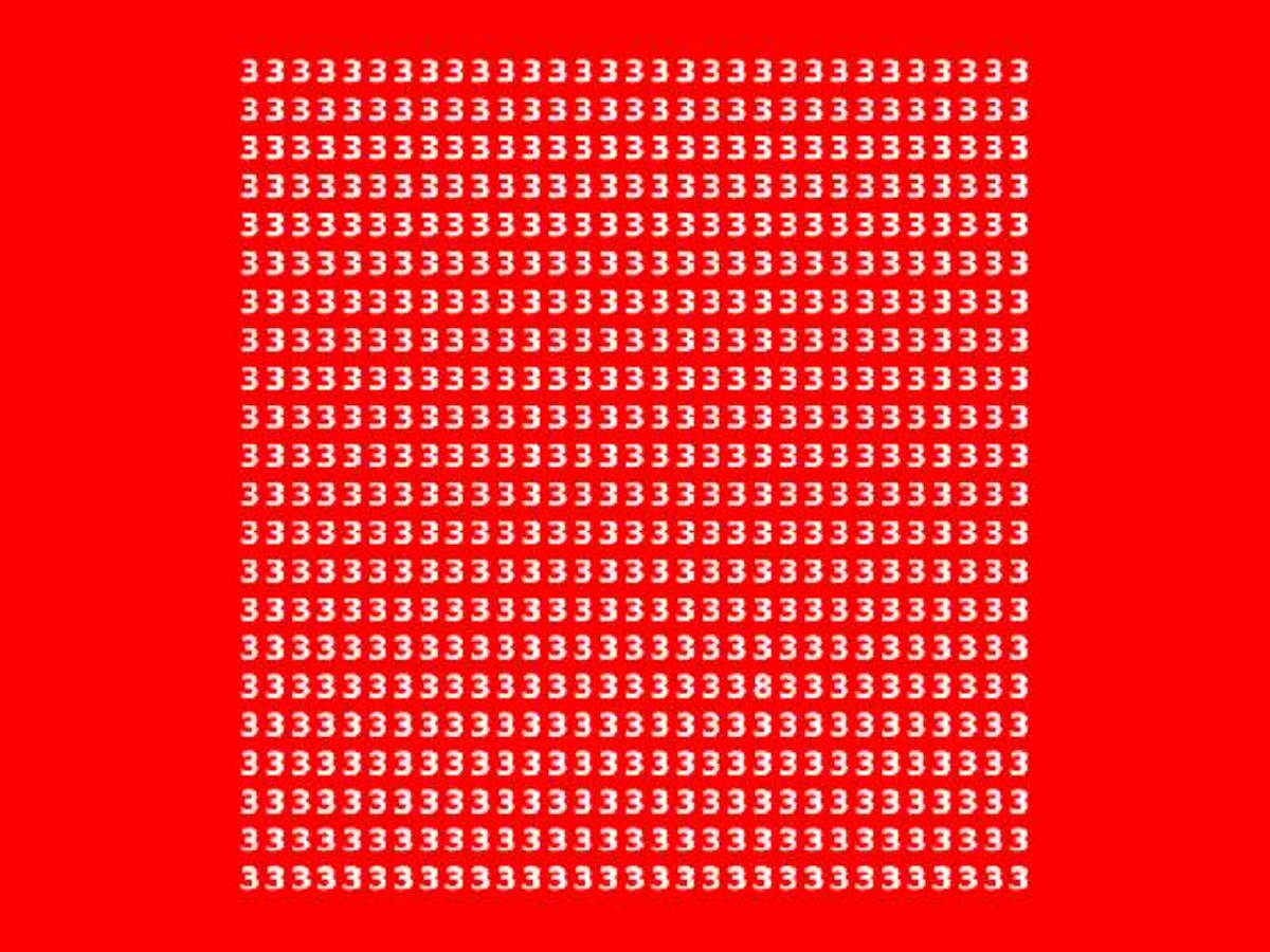 Brain teaser: 98% genius failed to spot 8 among 3s in 8 seconds