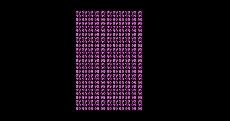 Brain teaser: 98% failed to spot 89 among 99s in 9 seconds