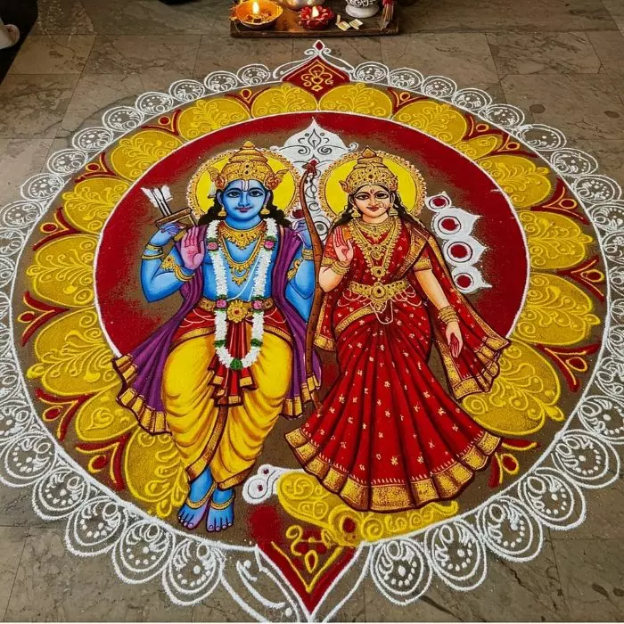 Happy Ram Navami rangoli images 2025: 12 best rangoli with simple, easy ...