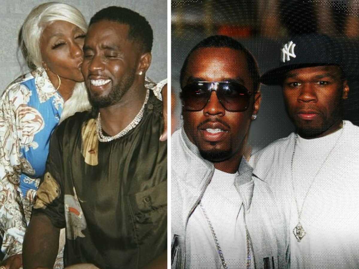 Janice Combs and 50 Cent with Sean Diddy Combs