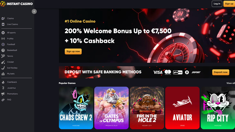 Instant Casino App Schermafbeelding