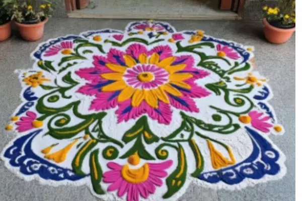 Happy New Year 2025 Rangoli design: 15+ Easy Muggulu and Kolam Designs ...