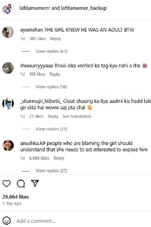 Prateek fans slam Lafda Memer, call it all ‘fake' | Credit: Instagram/lafdamemerr