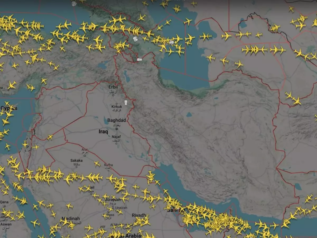 Lone flight crossing Iran? Video goes viral | Credit: Flightradar Lone flight crossing Iran? Video goes viral | Credit: Flightradar