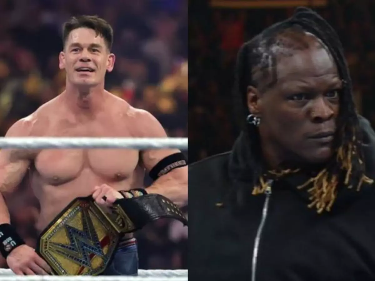 cenatruth-1-684518a6a4e07 John Cena (L)received a major shock from R-Truth tonight. | Credit: WWE