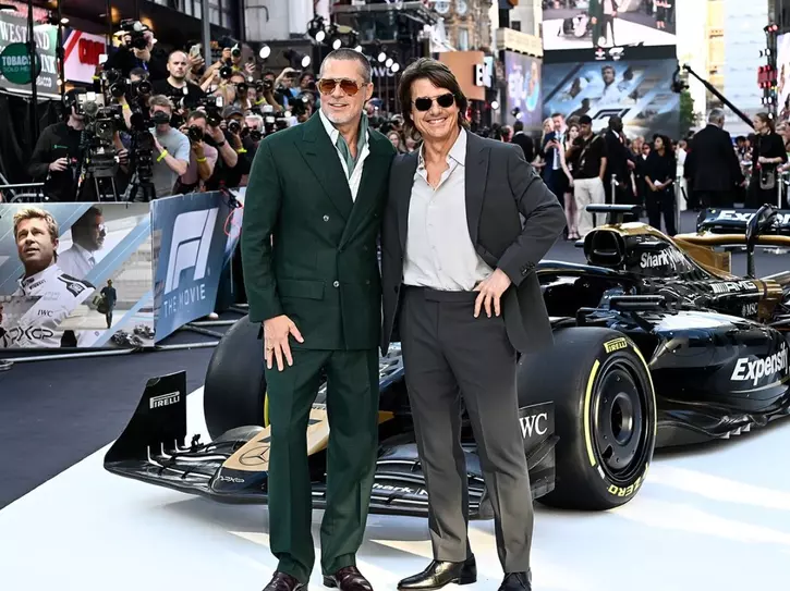 Tom Cruise and Brad Pitt at F1 premiere