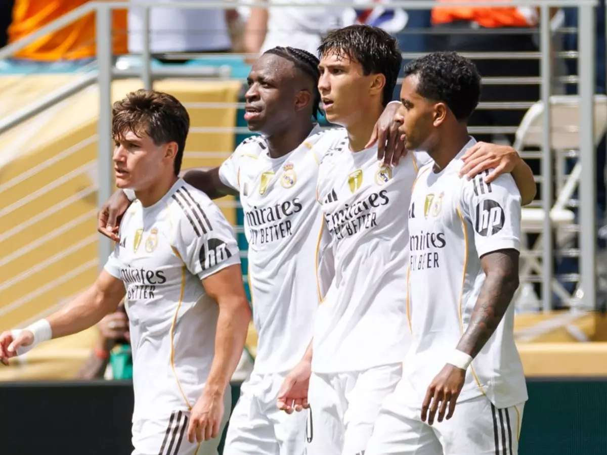 Fran Garcia, Vinicius Jr, Gonzalo Garcia, Rodrygo (from left) Fran Garcia, Vinicius Jr, Gonzalo Garcia, Rodrygo (from left) I Credits: X/@realmadrid