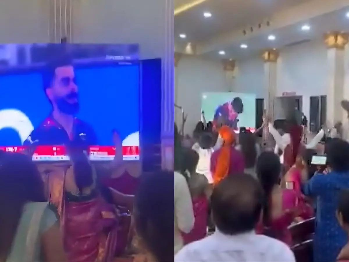 RCB's win halts wedding ceremony in viral video | Credit: X | @nikchillz Indiatimes