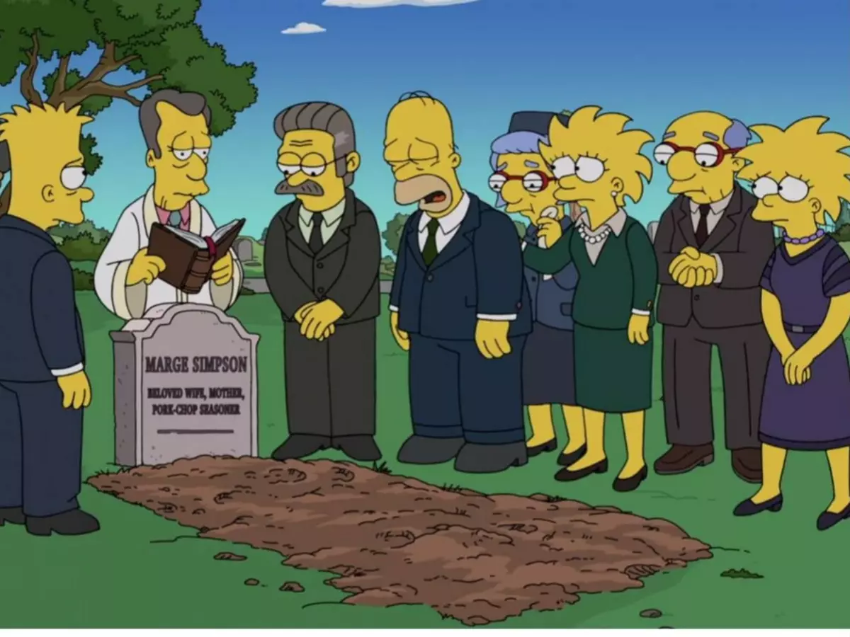 Marge Simpson passes away in the epilogue of The Simpsons season?36?finale Marge Simpson funeral