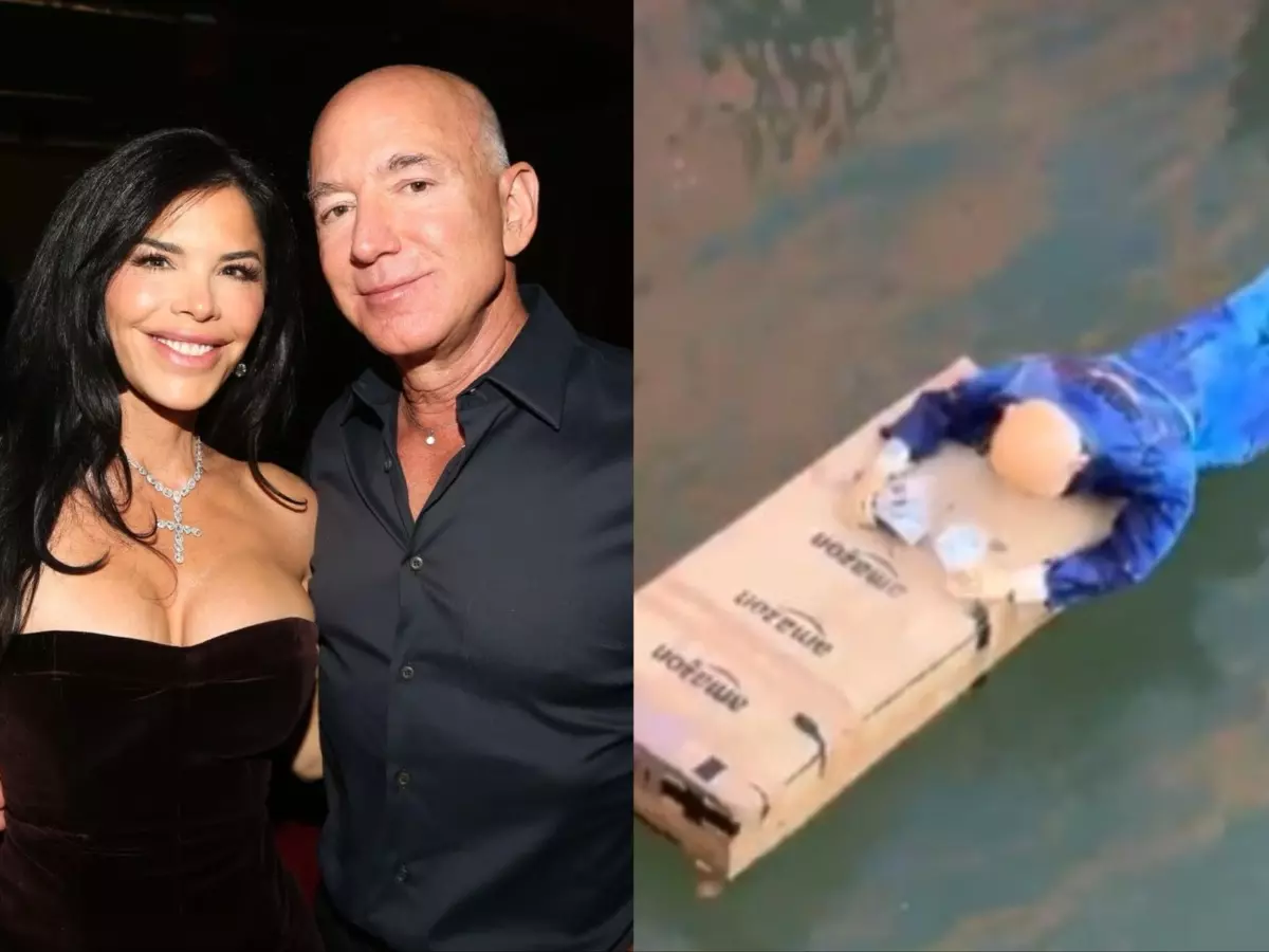 Venice protestors float Jeff Bezos's dummy in canals | Credit: X | @popcrave and @AngelMD1103 Venice protestors float Jeff Bezos's dummy in canals | Credit: X | @popcrave and @AngelMD1103