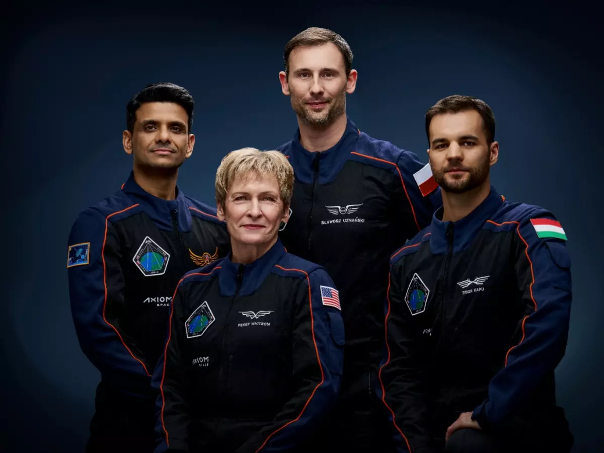 This photo provided by Axiom Space shows Shubhanshu Shukla from India, Peggy Whitson from the U.S., Slawosz Uznanski-Wisniewski from Poland and Tibor Kapu from Hungary | Credit: AP This photo provided by Axiom Space shows Shubhanshu Shukla from India, Peggy Whitson from the U.S., Slawosz Uznanski-Wisniewski from Poland and Tibor Kapu from Hungary