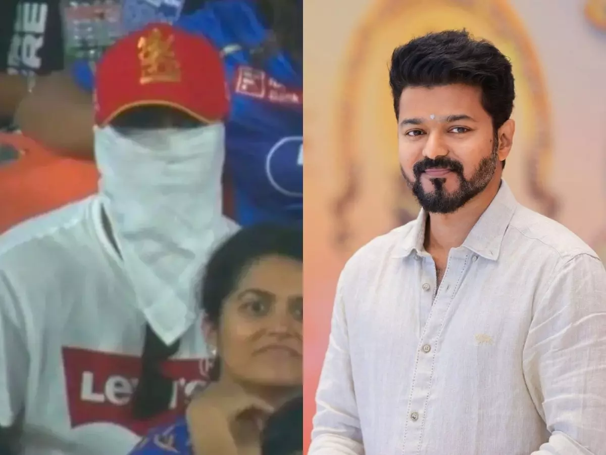 Thalapathy Vijay in disguise? Masked man at RCB games sparks theories Thalapathy Vijay in disguise? Masked man at RCB games sparks theories