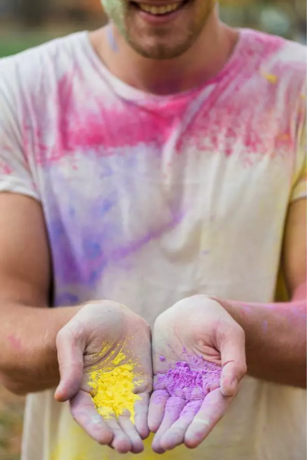 image of red water colour in holi image of red water colour in holi