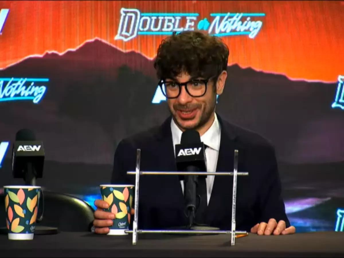 Tony Khan Tony Khan I Credits: AEW Double or Nothing post scrum