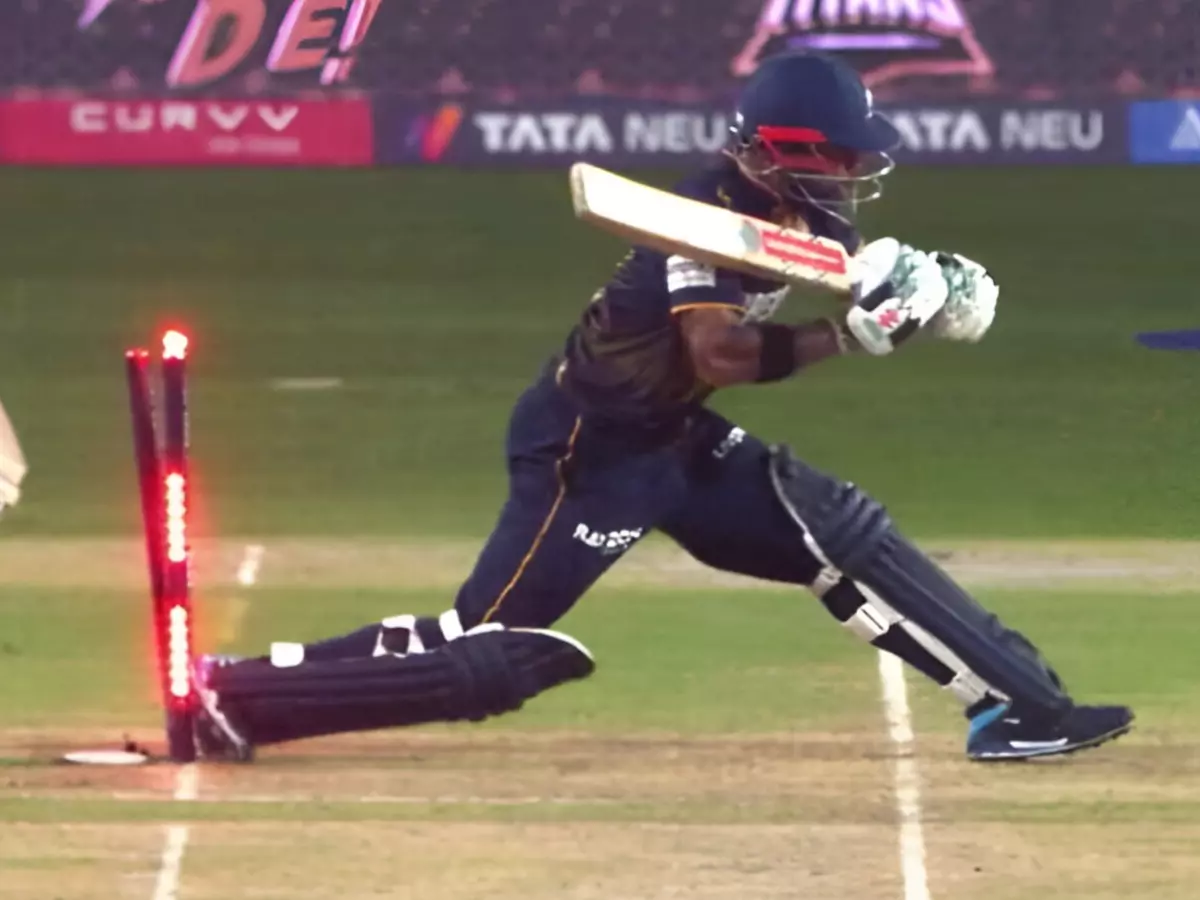 Hit wicket drama! Kusal Mendis hits own stumps in IPL 2025 eliminator; fans question GT loyalty, say 'check his bank account' Hit wicket drama! Kusal Mendis hits own stumps in IPL 2025 eliminator; fans question GT loyalty, say 'check his bank account'