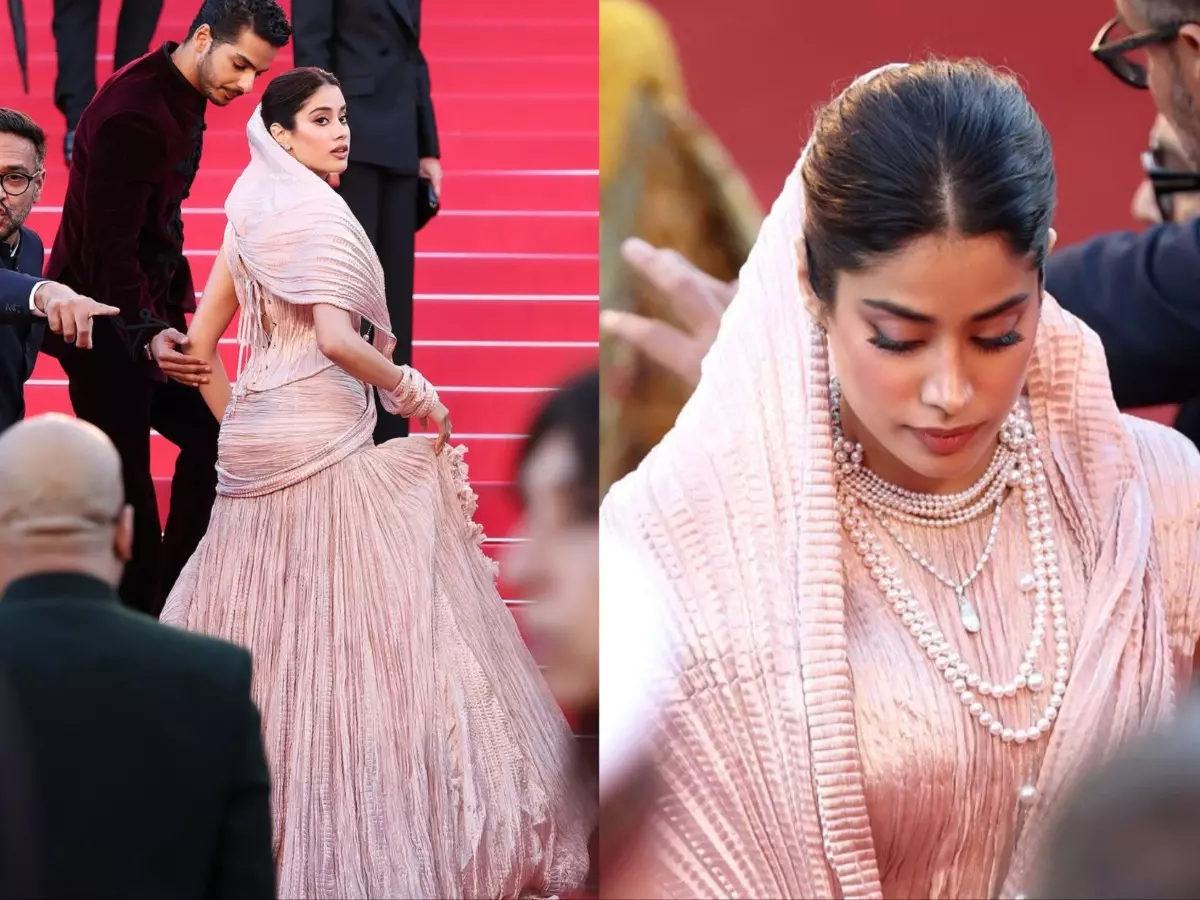 Cannes 2025: Janhvi Kapoor debuts in voluminous gown; netizens troll 'bride-like Gopi bahu' look | Credit: X Cannes 2025: Janhvi Kapoor debuts in voluminous gown; netizens troll 'bride-like Gopi bahu' look | Credit: X