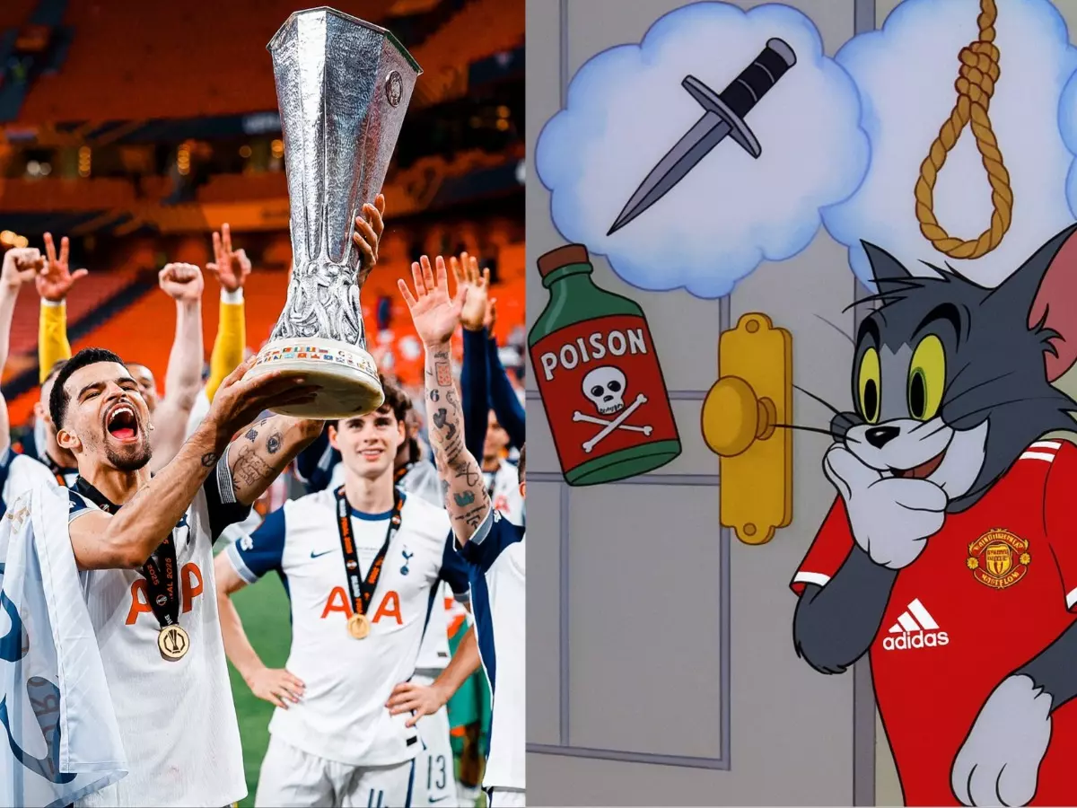 Tottenham wins League after 17 yrs; United's loss sparks meme fest Credit: X | @TottenhamHotspur and @footymemeshub Tottenham wins League after 17 yrs; United's loss sparks meme fest Credit: X | @TottenhamHotspur and @footymemeshub