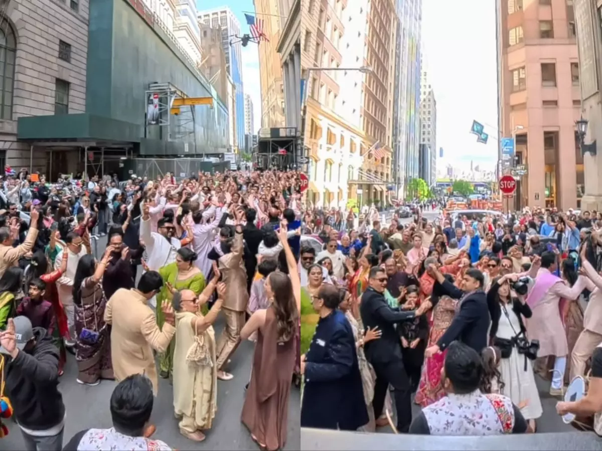 Meet the couple behind the viral Wall Street wedding video | Credit: Instagram | @djajmumbai Meet the couple behind the viral Wall Street wedding video | Credit: Instagram | @djajmumbai