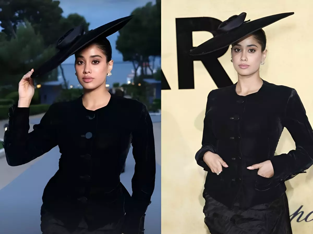 Janhvi Kapoor drops a vintage YSL and custom couture at Cannes | Credit: Instagram | Iyan.amjad Janhvi Kapoor drops a vintage YSL and custom couture at Cannes | Credit: Instagram | Iyan.amjad