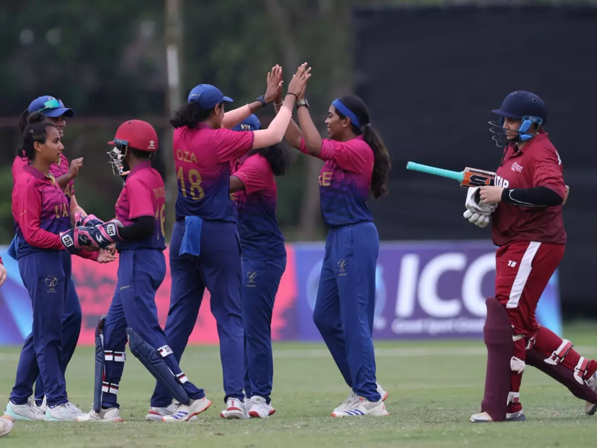 Chaos at Women's T20 World Cup Asia Qualifier! UAE retire entire batting line-up; then bowl out Qatar for 29 Chaos at Women's T20 World Cup Asia Qualifier! UAE retire entire batting line-up; then bowl out Qatar for 29