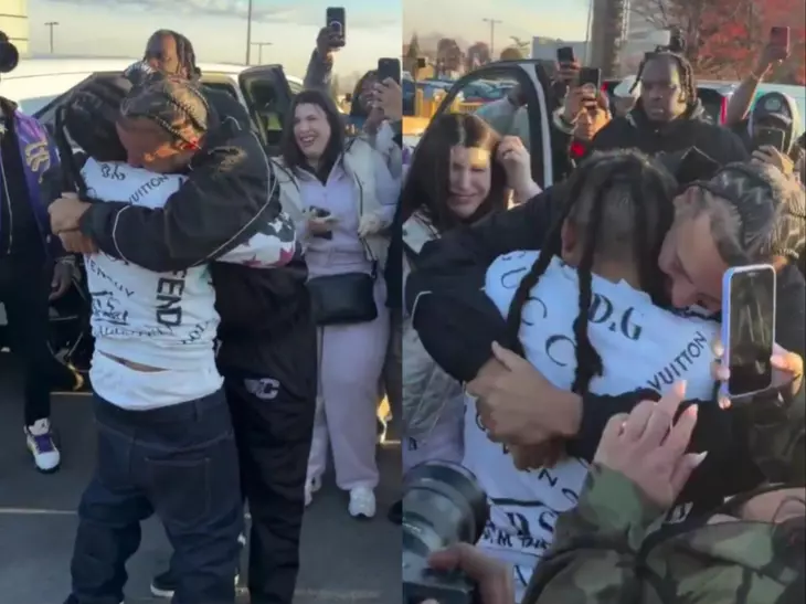 Harlem rapper Max B is free after serving 17 years in prison, reuniting with longtime friend French Montana (Credit: X/@FearBuck)