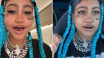 Are North West's face tattoos real? Kanye West allegedly 'furious' at Kim  Kardashian over viral TikTok fashion video