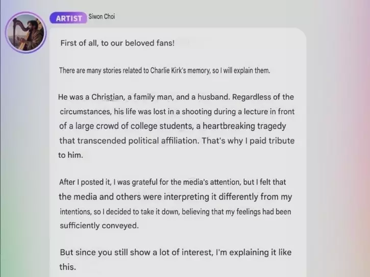 Choi Siwon defends his Charlir Kirk tribute after backlash Choi Siwon defends his Charlir Kirk tribute after backlash