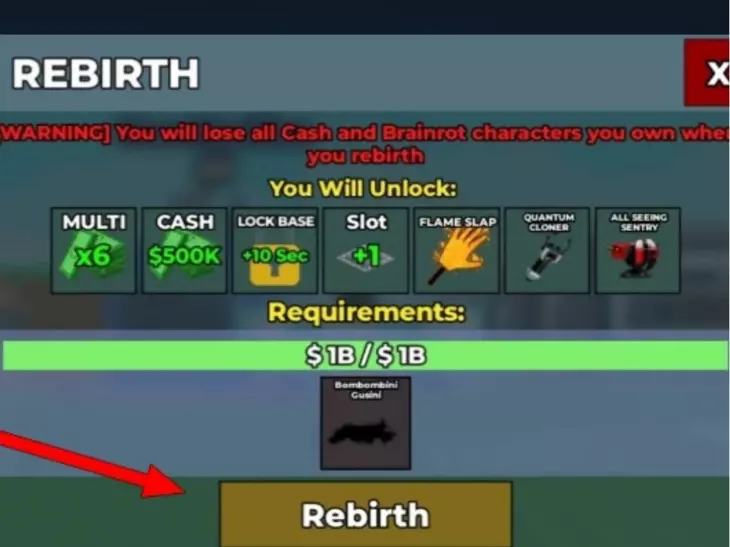 Roblox Steal a Brainrot rebirth guide – All 15 levels, cash & Brainrot ...