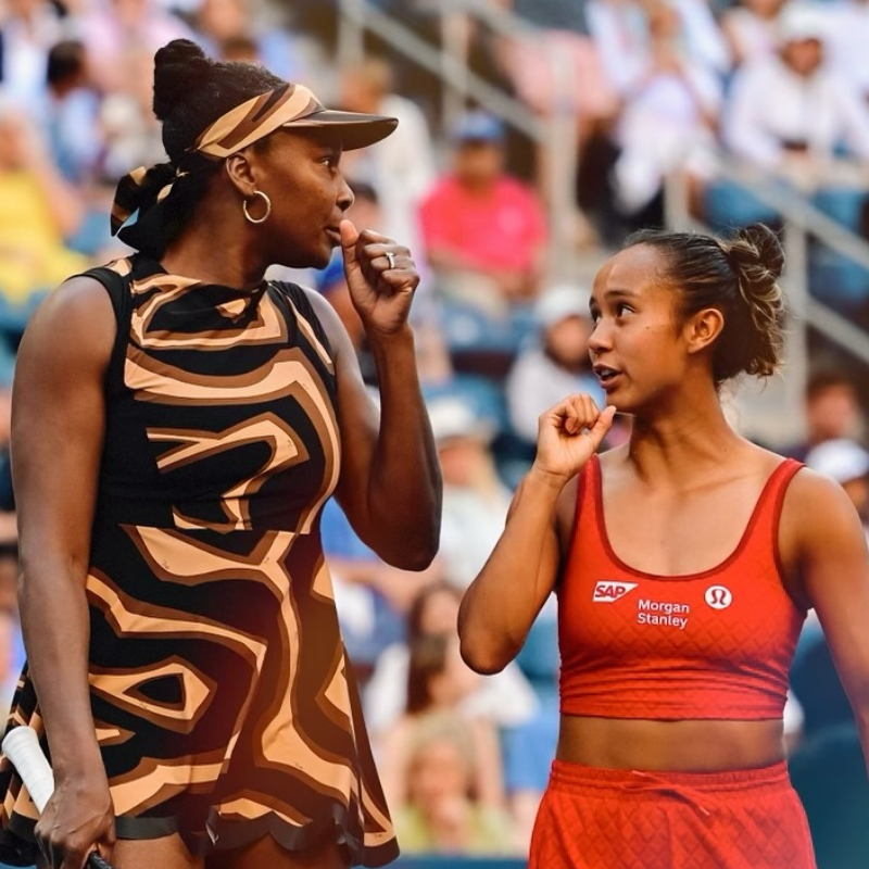Venus Williams paired with 22-year-old Leylah Fernandez for the US Open doubles matches. Credit: Instagram|leylahannietennis