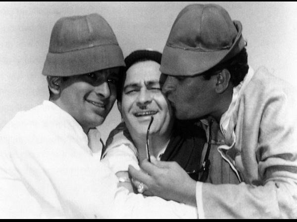 Shammi Kapoor with brothers Raj and Shashi. 