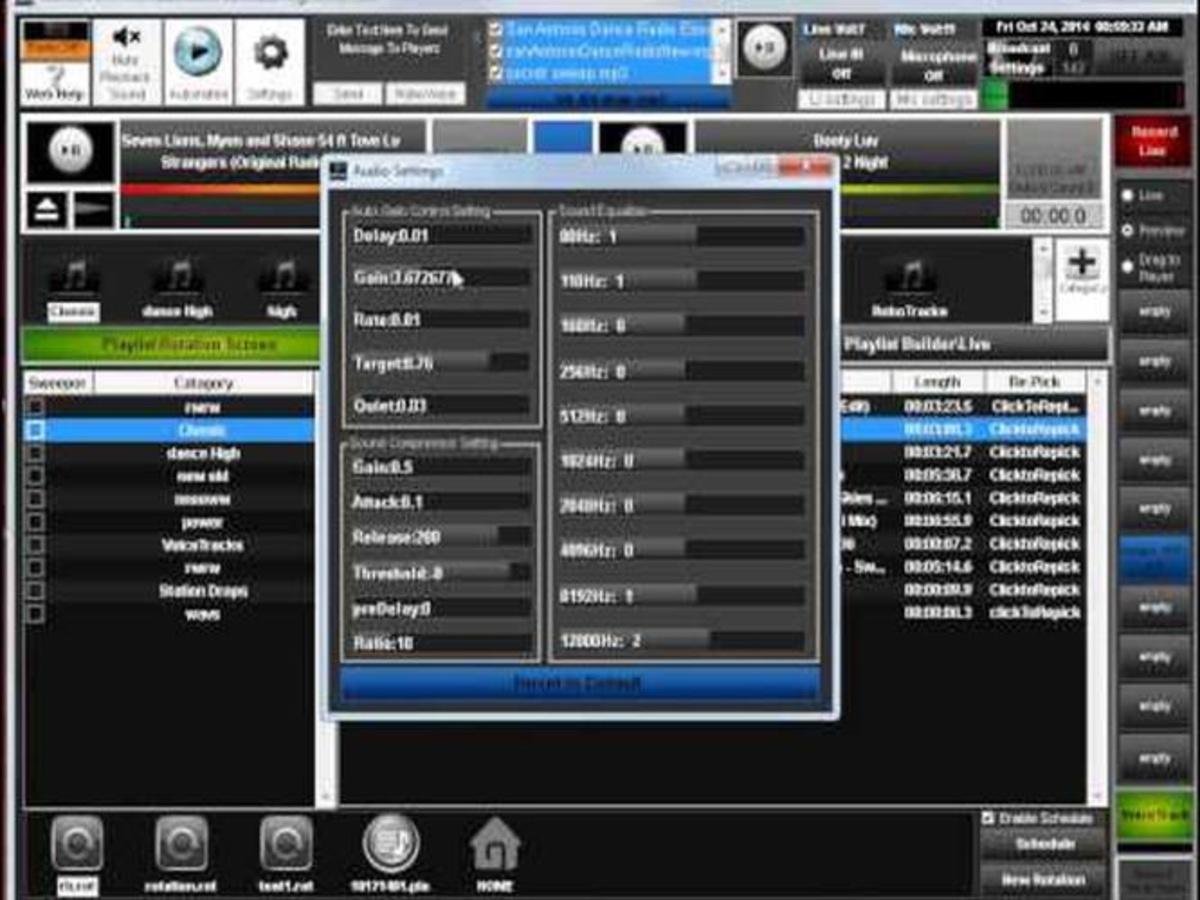 DSP,EQ, Gain, Compression Settings On NextKast Radio Automation