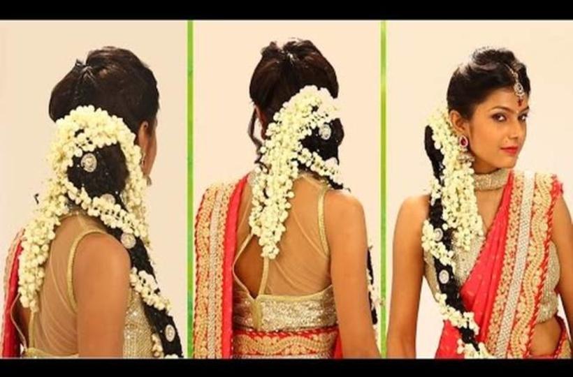 Indian Bridal HairStyle Step By Step - South Indian Bridal Hair Style For  Wedding & Reception