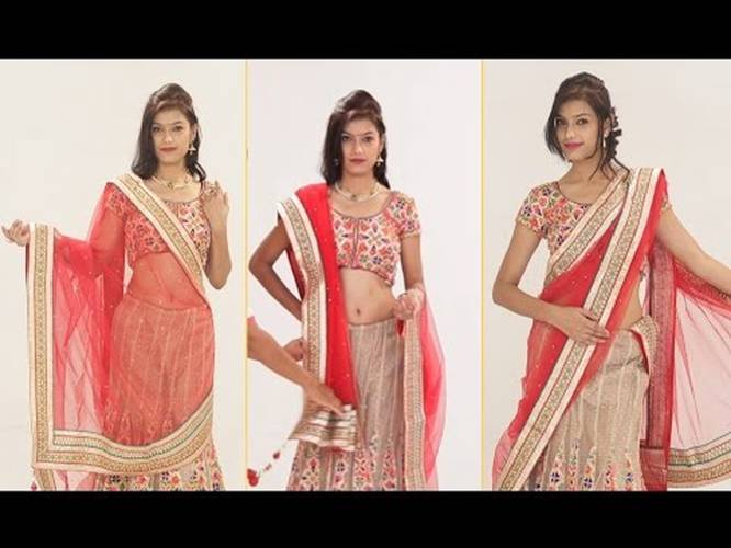 Different ways saree drape | Bengali saree draping | lehenga saree wear |  easy saree draping - YouTube