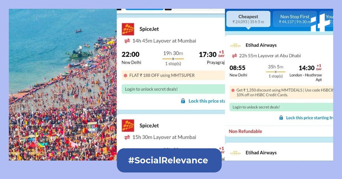 Flights to Prayagraj for Mahakumbh 2025 soar to over Rs 60k,