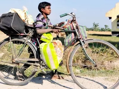 Tribal on a bicycle